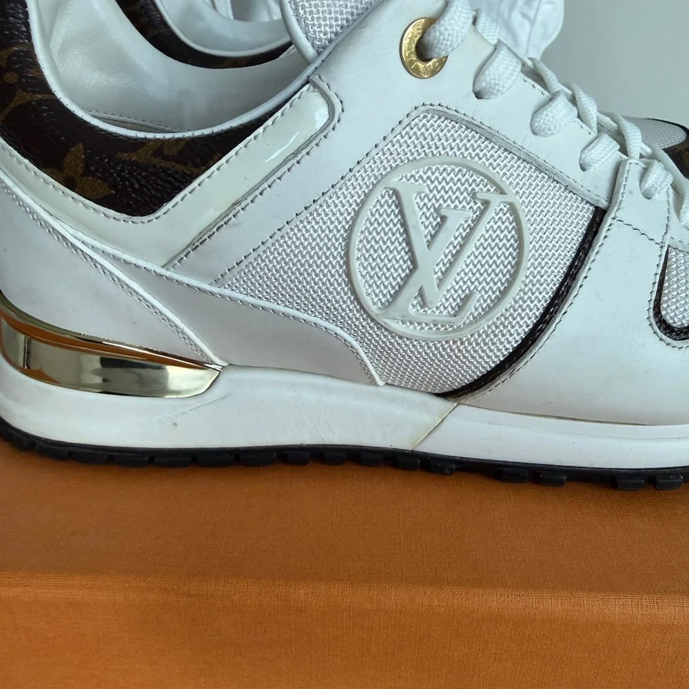 Louis Vuitton White and Brown Sneakers - Picture 10 of 16